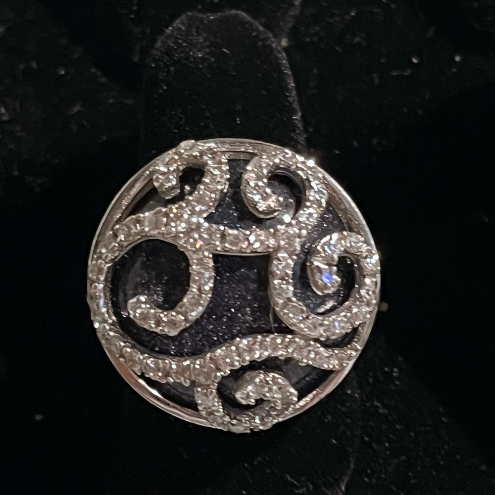 Blue Goldstone Designer Sterling Silver Ring Size 6.5